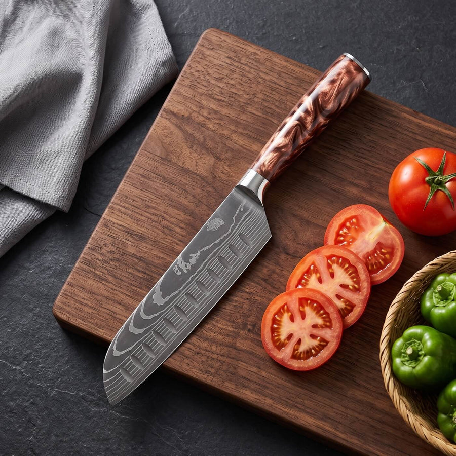 Santoku All-Purpose Knife (7") - Kohaku
