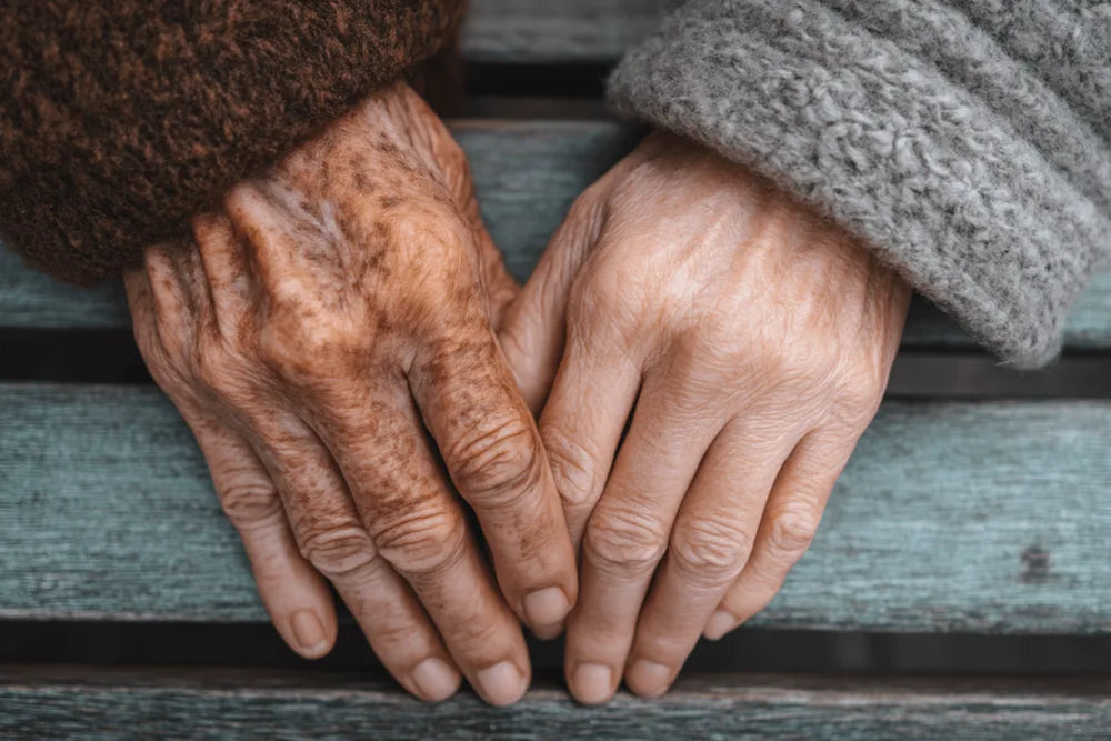 Age spots on the backs of the hands